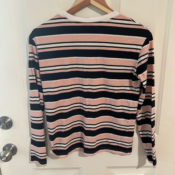 Y2K Santa Cruz Skateboards Striped Long Sleeve Ringer Tee XS black pink grunge - Picture 2 of 9